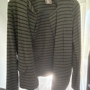 Striped Black and Green Blazer